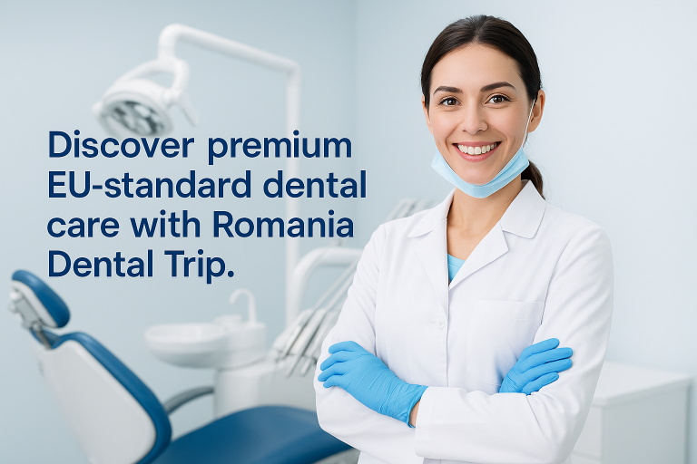 Modern dental clinic and professional dentist in Romania providing high-quality EU-standard treatments.